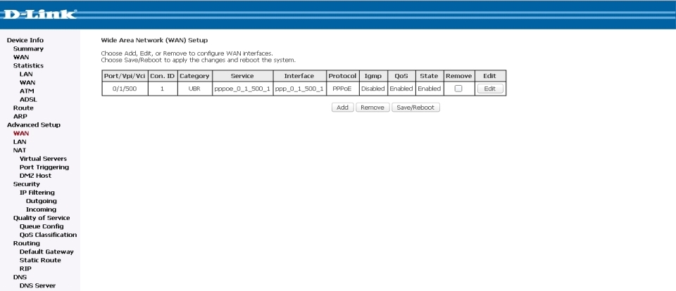 dlink 2500 advanced setup